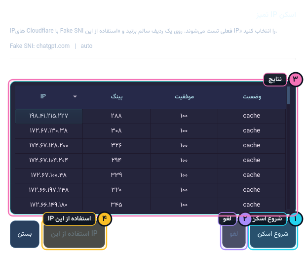 پنجره اسکن IP تمیز